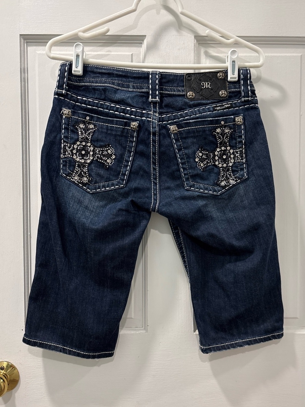 Miss Me Jeans Womens Bermuda Shorts Size 27 JP4788BMU Stonewood Wash Y2K Style